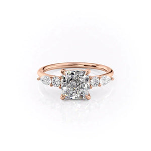 The Abigail Set With A 2.5 Carat Cushion Lab Diamond