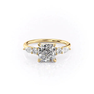 The Abigail Set With A 1 Carat Cushion Moissanite