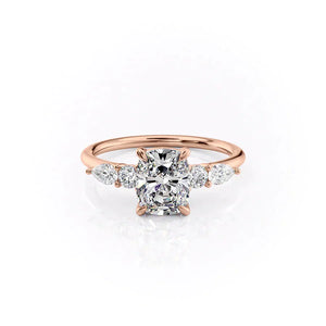 The Abigail Set With A 2 Carat Elongated Cushion Lab Diamond