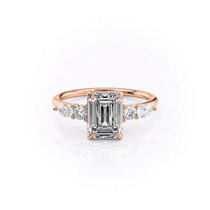 The Abigail Set With A 2.5 Carat Emerald Moissanite