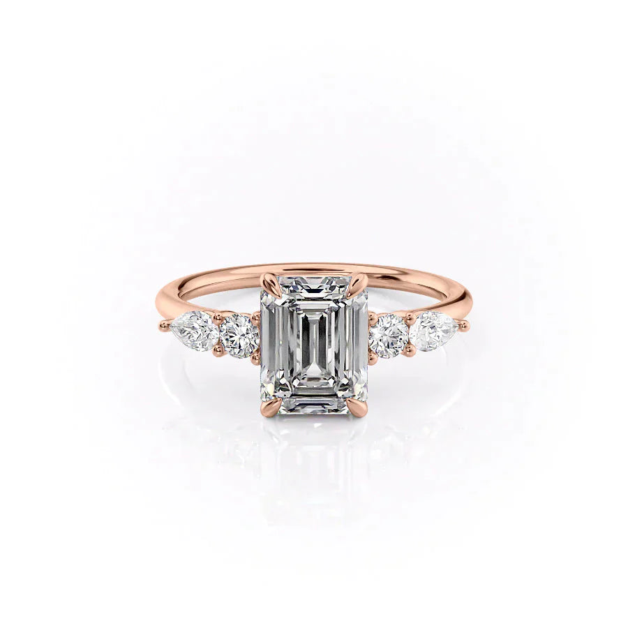 The Abigail Set With A 3 Carat Emerald Lab Diamond