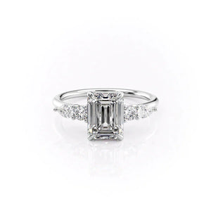 The Abigail Set With A 3 Carat Emerald Lab Diamond