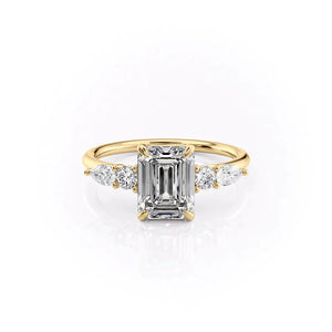 The Abigail Set With A 2 Carat Emerald Lab Diamond