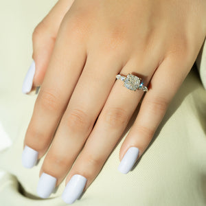 The Abigail Set With A 3 Carat Cushion Lab Diamond