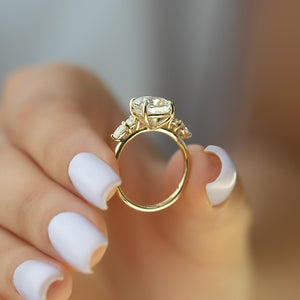 The Abigail Set With A 3 Carat Cushion Lab Diamond