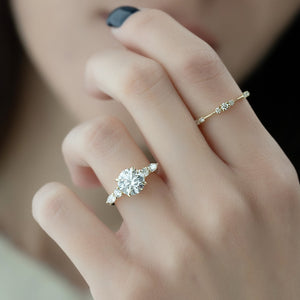 The Abigail Set With A 3 Carat Round Lab Diamond