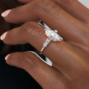 The Abigail Set With A 1 Carat Marquise Moissanite