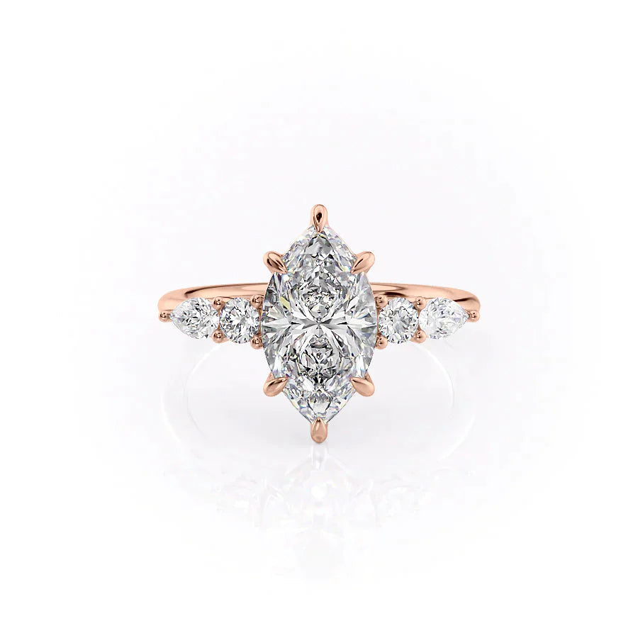 The Abigail Set With A 1 Carat Marquise Lab Diamond
