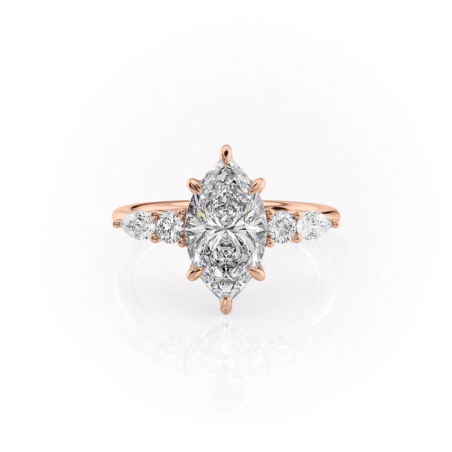 The Abigail Set With A 3.5 Carat Marquise Moissanite