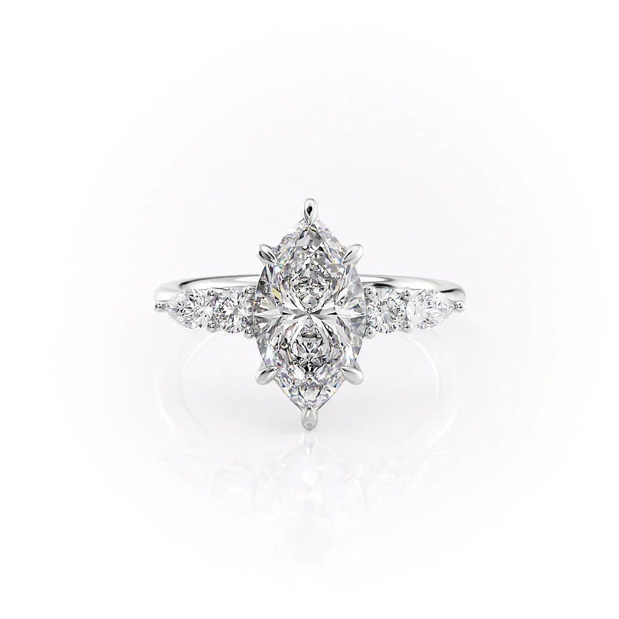 The Abigail Set With A 5 Carat Marquise Moissanite