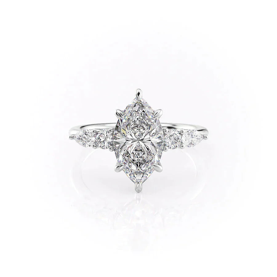 The Abigail Set With A 3 Carat Marquise Lab Diamond