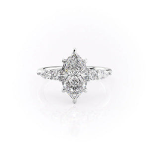 The Abigail Set With A 2 Carat Marquise Moissanite