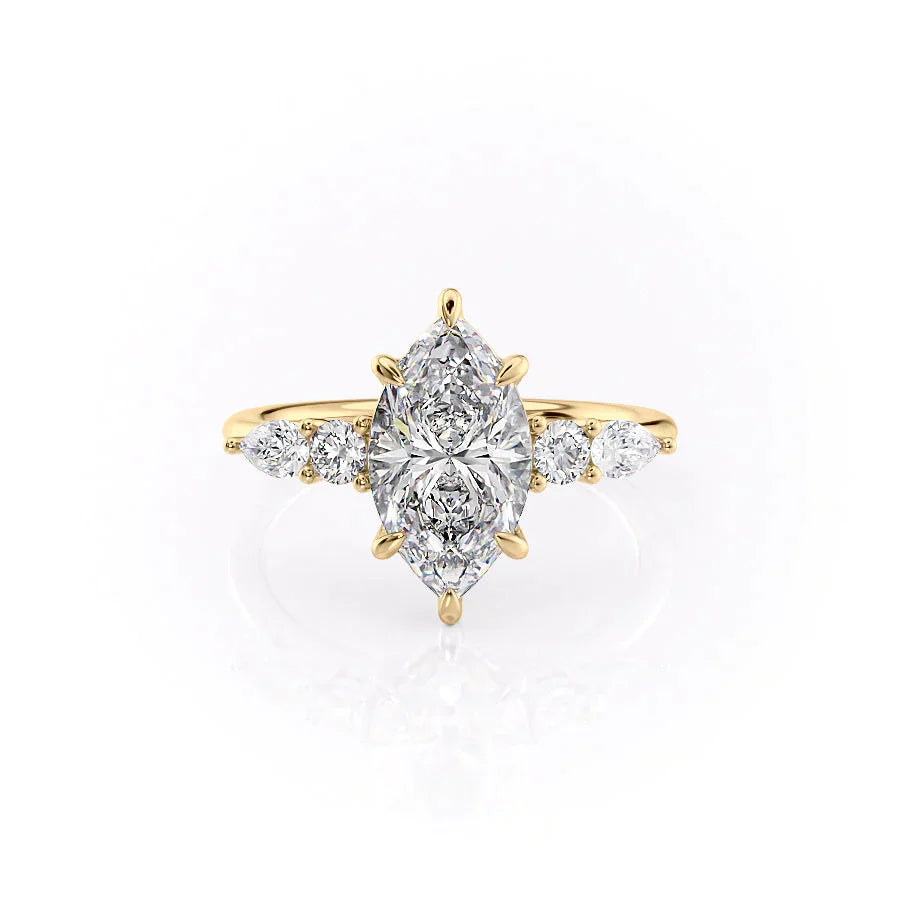 The Abigail Set With A 2.5 Carat Marquise Lab Diamond