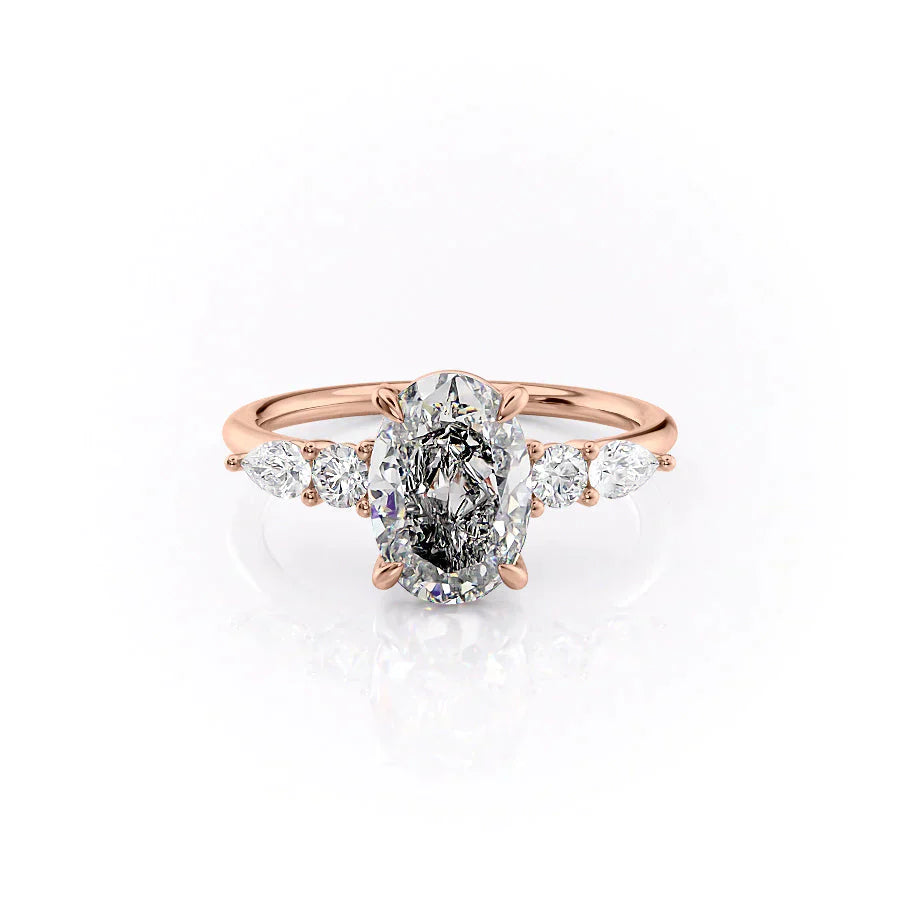 The Abigail Set With A 3 Carat Oval Moissanite