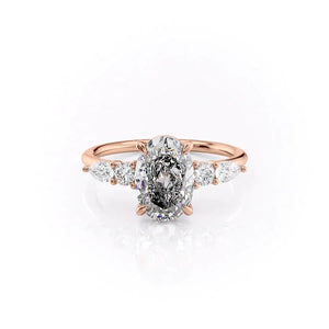 The Abigail Set With A 1 Carat Oval Lab Diamond