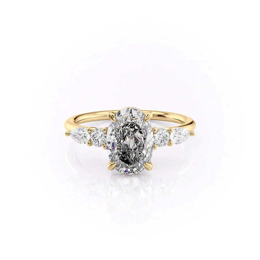 The Abigail Set With A 4 Carat Oval Moissanite