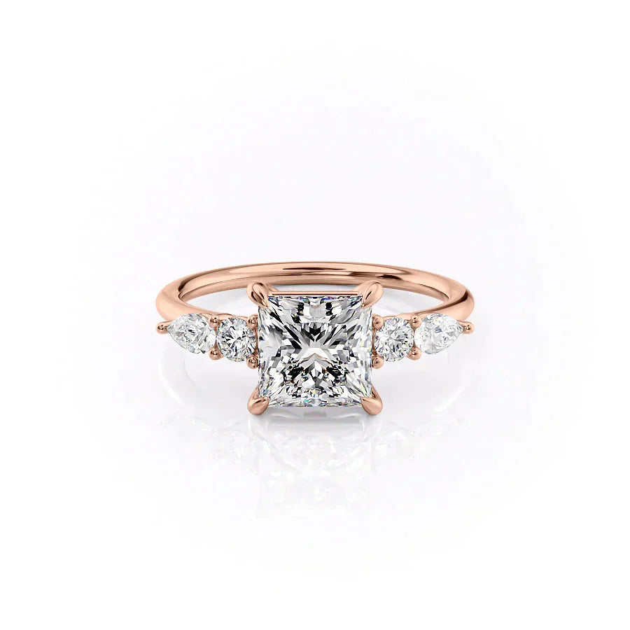 The Abigail Set With A 3.5 Carat Princess Moissanite