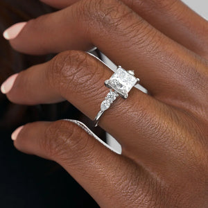 The Abigail Set With A 1 Carat Princess Lab Diamond