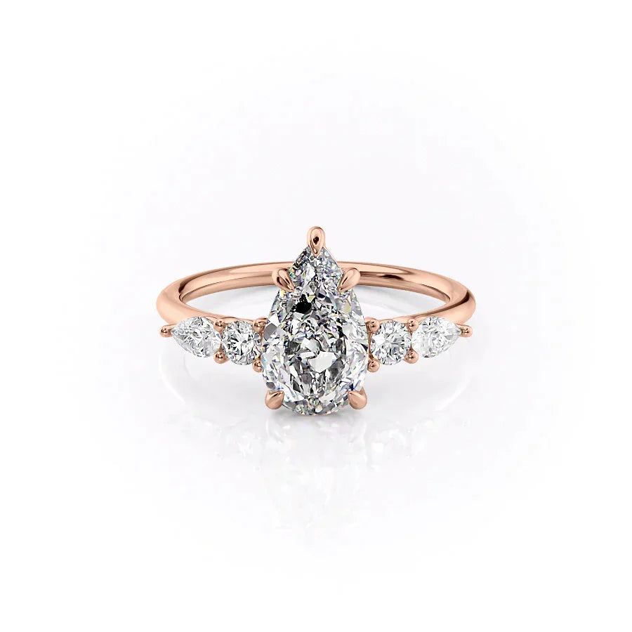 The Abigail Set With A 2.5 Carat Pear Lab Diamond