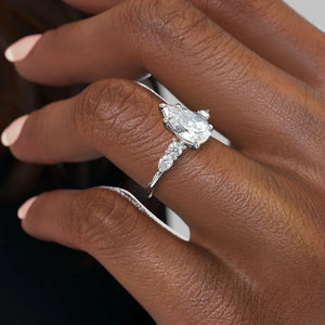 The Abigail Set With A 2 Carat Pear Lab Diamond