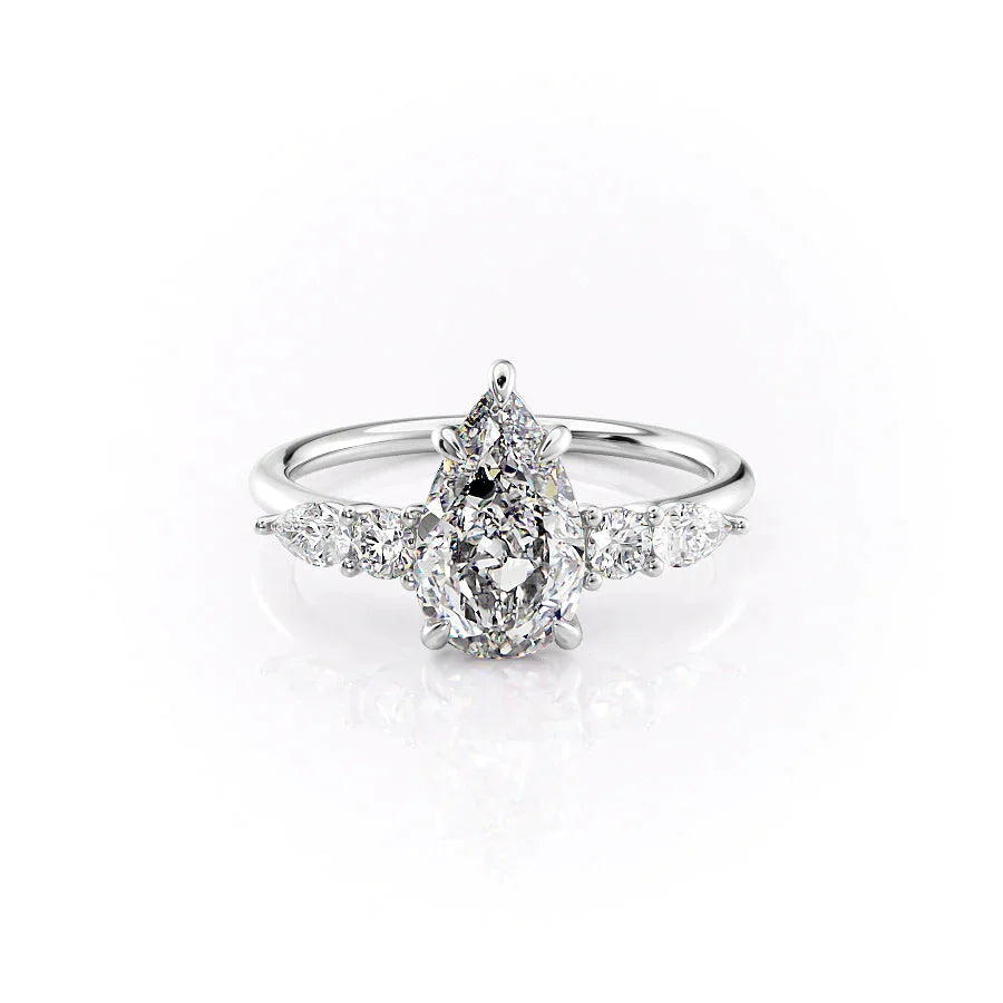 The Abigail Set With A 1.5 Carat Pear Lab Diamond