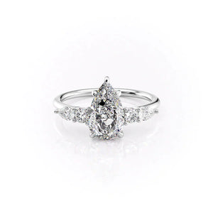 The Abigail Set With A 3 Carat Pear Moissanite