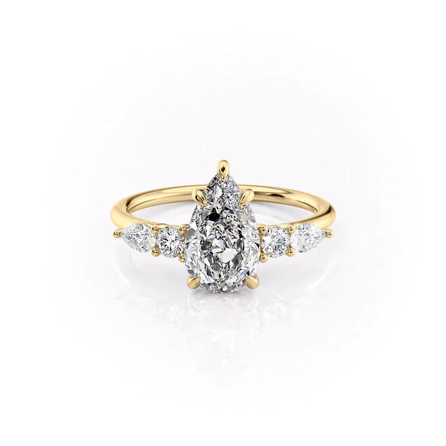 The Abigail Set With A 5 Carat Pear Moissanite