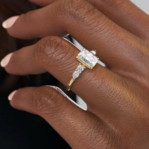 The Abigail Set With A 1.5 Carat Radiant Lab Diamond