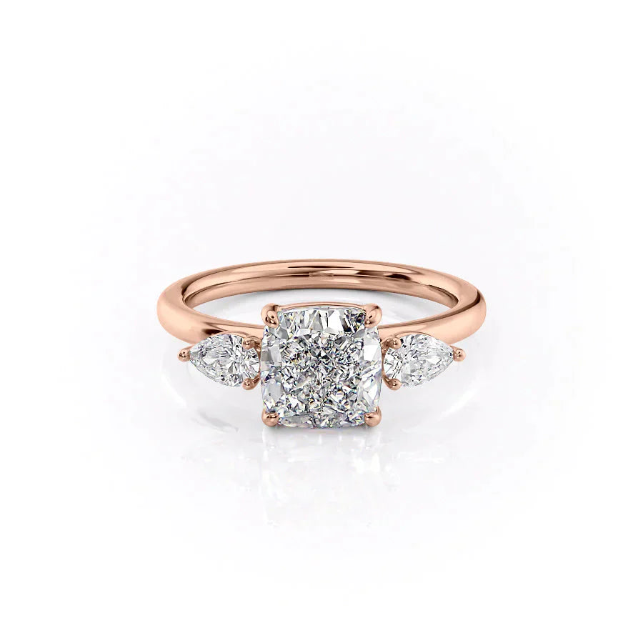 The Lauren Set With A 1.5 Carat Cushion Moissanite