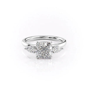 The Lauren Set With A 3.5 Carat Cushion Moissanite