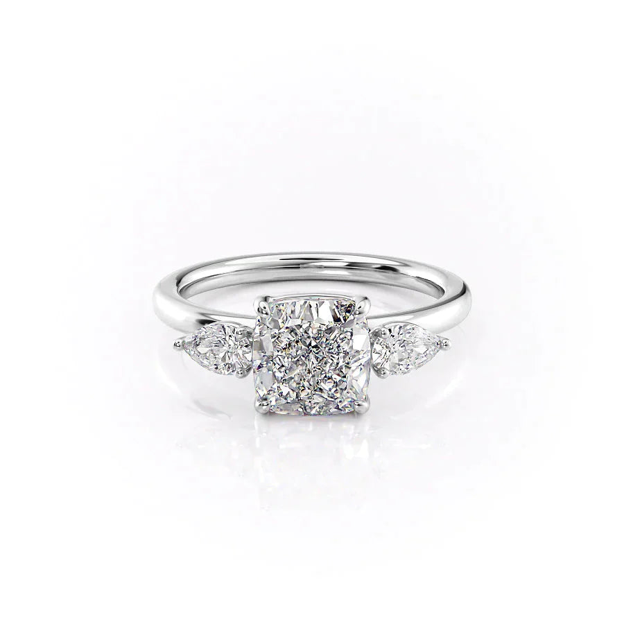 The Lauren Set With A 2 Carat Cushion Moissanite
