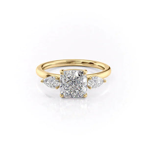 The Lauren Set With A 2.5 Carat Cushion Moissanite