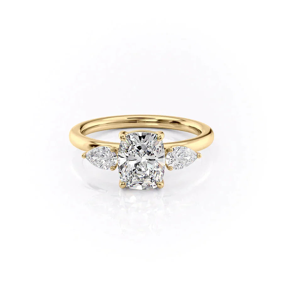 The Lauren Set With A 3.5 Carat Elongated Cushion Moissanite