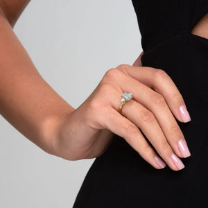 The Lauren Set With A 3.5 Carat Emerald Moissanite