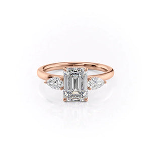 The Lauren Set With A 4.5 Carat Emerald Moissanite