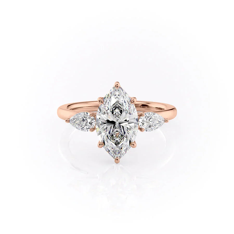 The Lauren Set With A 2.5 Carat Marquise Moissanite