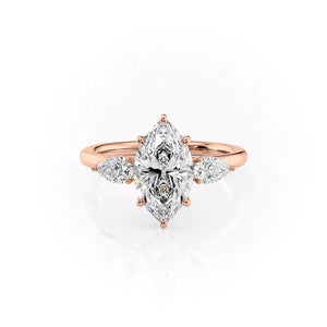 The Lauren Set With A 3 Carat Marquise Lab Diamond