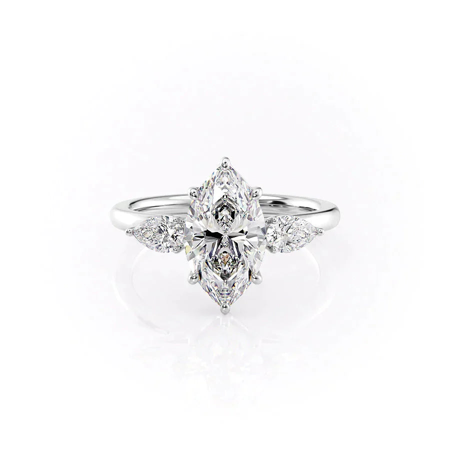 The Lauren Set With A 3 Carat Marquise Lab Diamond