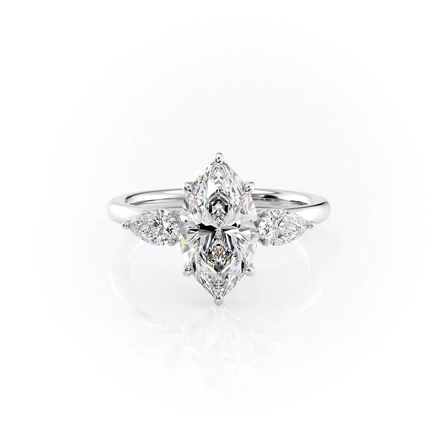 The Lauren Set With A 1.5 Carat Marquise Moissanite