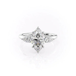 The Lauren Set With A 1 Carat Marquise Lab Diamond