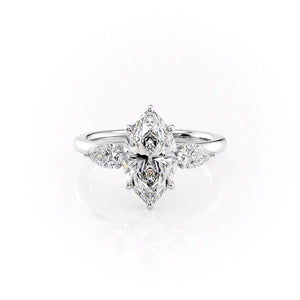 The Lauren Set With A 1 Carat Marquise Moissanite