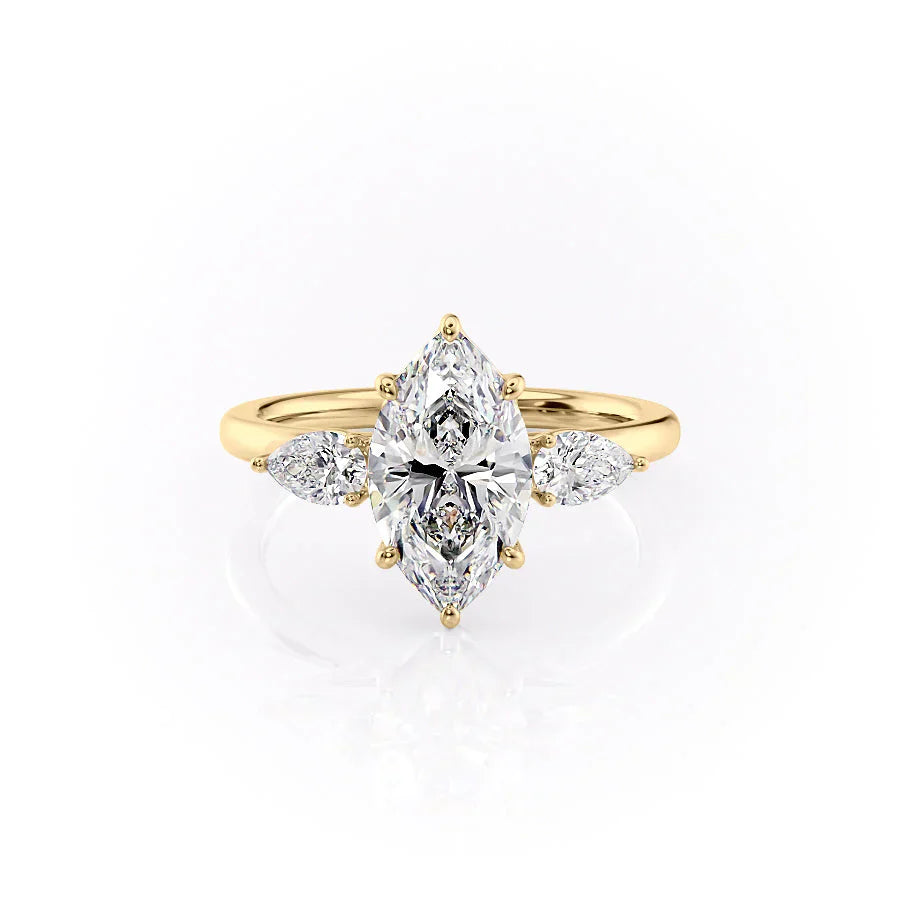 The Lauren Set With A 1 Carat Marquise Moissanite