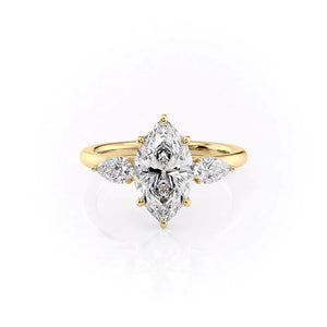 The Lauren Set With A 2.5 Carat Marquise Lab Diamond