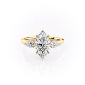 The Lauren Set With A 1.5 Carat Marquise Moissanite