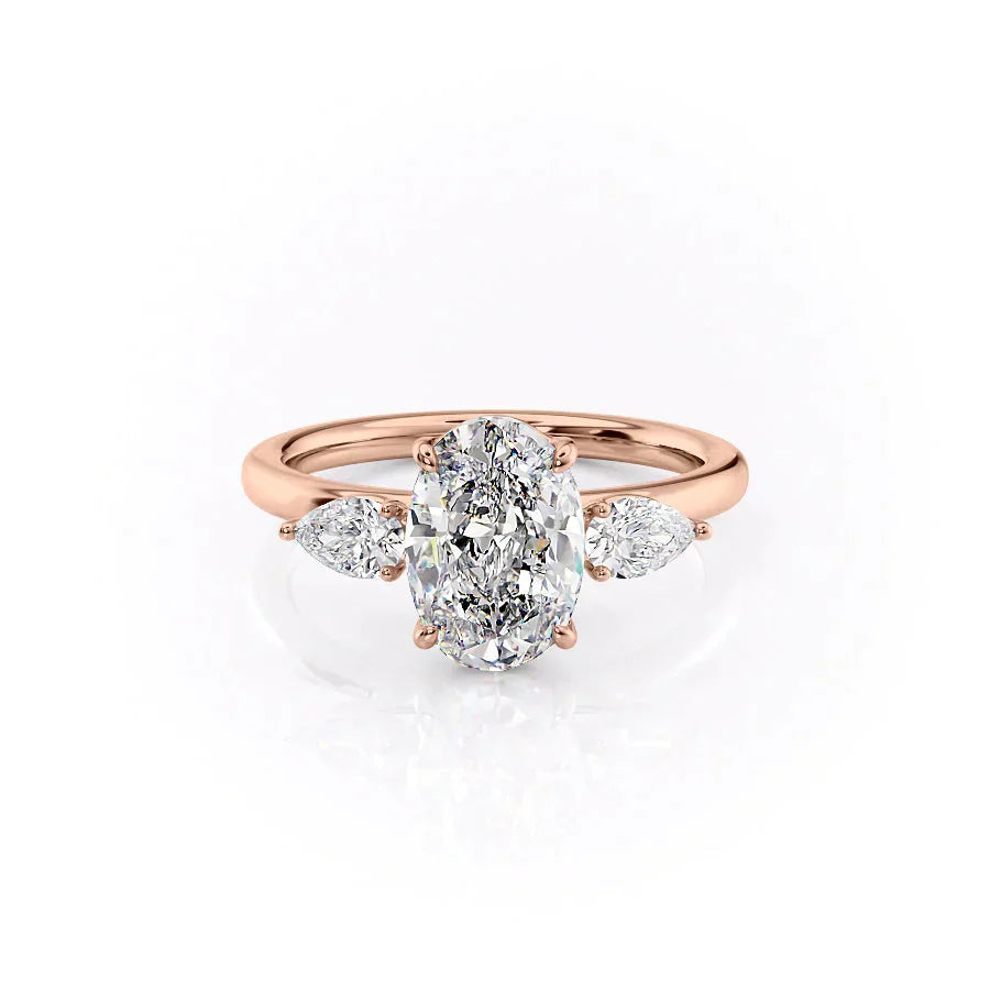 The Lauren Set With A 4 Carat Oval Moissanite