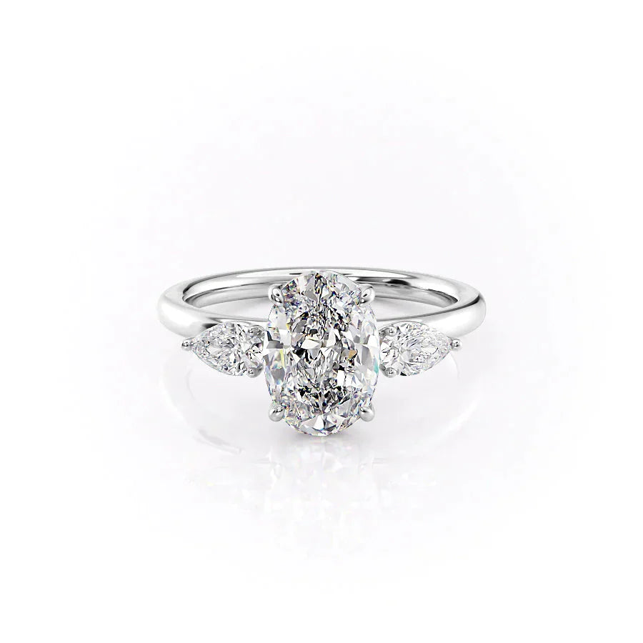 The Lauren Set With A 2 Carat Oval Moissanite