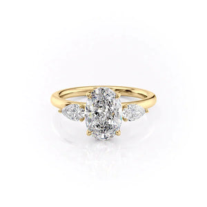 The Lauren Set With A 1 Carat Oval Moissanite
