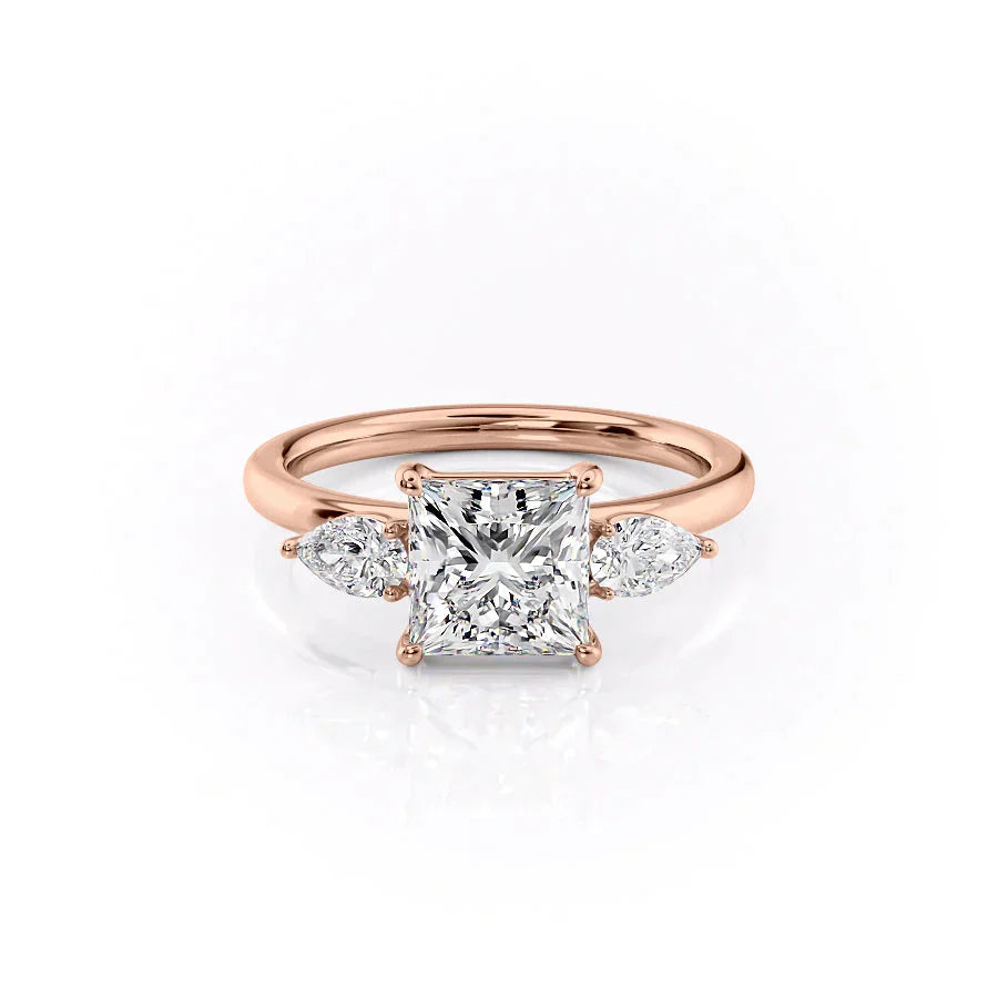 The Lauren Set With A 3 Carat Princess Moissanite