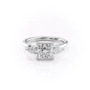 The Lauren Set With A 1 Carat Princess Moissanite