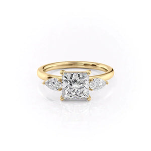 The Lauren Set With A 5 Carat Princess Moissanite